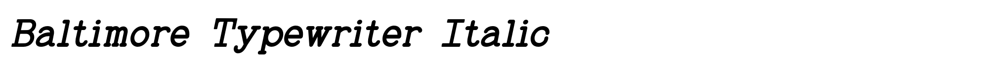 Baltimore Typewriter Italic image